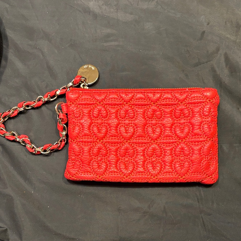 Red Quilted Chain Wristlet